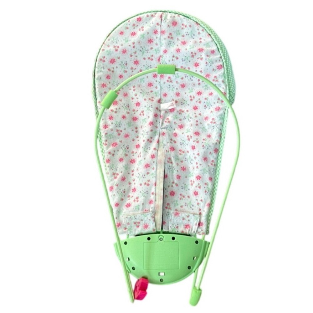 American Girl Bitty Baby Musical Bouncer Green Floral Gingham Doll Accessory